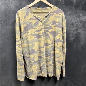 Lucky Brand Men's Camouflage Henley Shirt